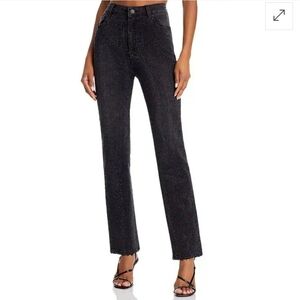 BlankNYC Embellished The Lexington Slim Straight Jeans In Black High-Rise Sz 25